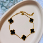 Anti Tarnish Black Clover Bracelet