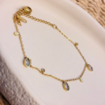 Anti Tarnish Minimal Oval Charm Bracelet