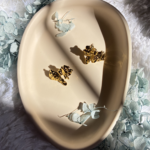 Anti Tarnish Sculpted Bow Stud Earrings