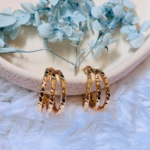 Anti Tarnish Textured Gold Mini Hoop Earring