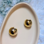 Anti Tarnish Gold Dome Stud Earring