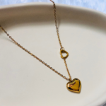 Anti-Tarnish Double  heart necklace